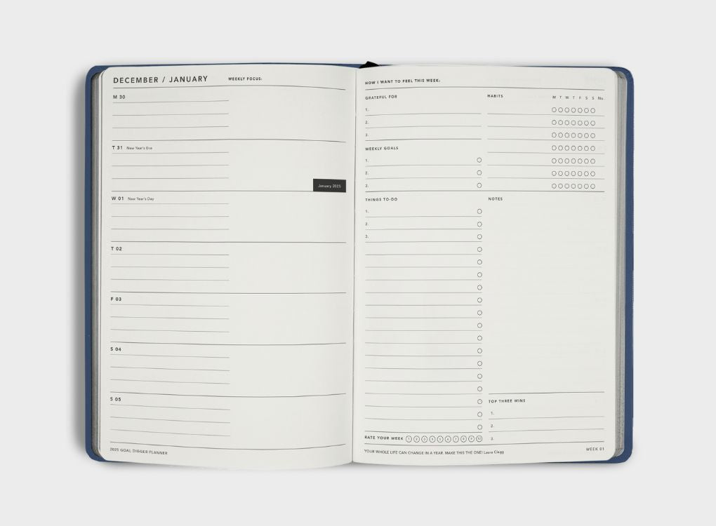 MiGoals | 2025 B5 Goal Digger Diary - Classic (Pre-order, ships 1st week of Nov)