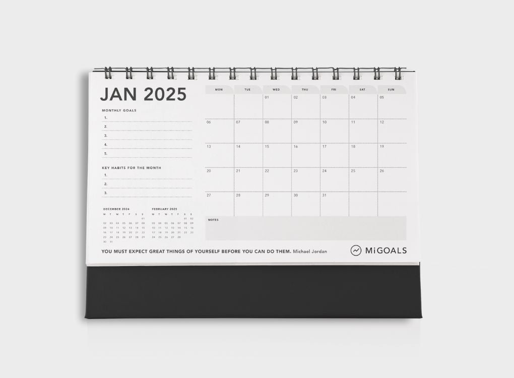 MiGoals 2025 Flip Calendar motivational and habits 12 month desk calendar